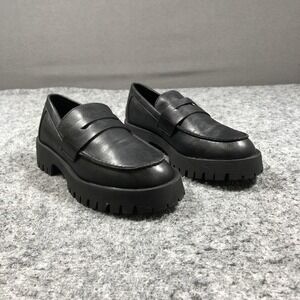 Steve Madden Lilia Loafers Womens 8 Black Lug Sole Platform Shoes LL106S1